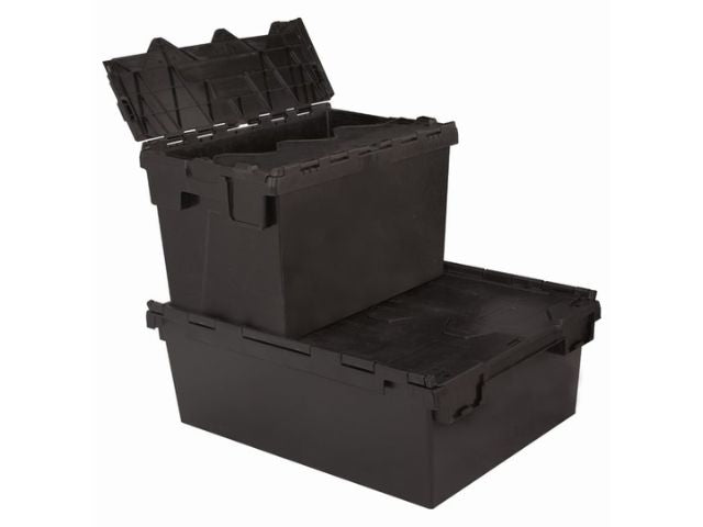 Black Euro Container C/W Attached Lid
