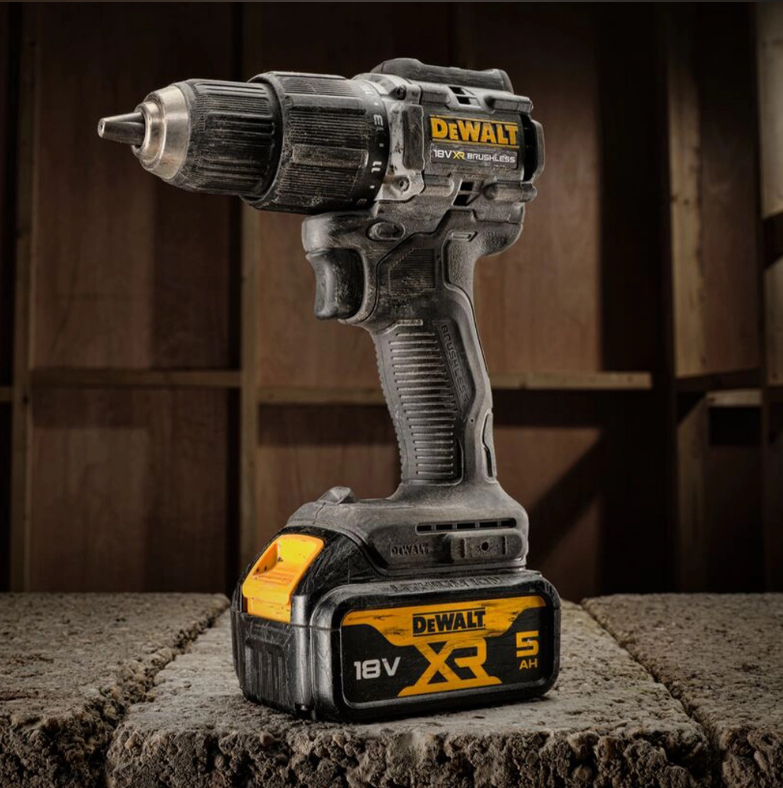 DEWALT 100 Year 2 x 5Ah Li-Ion Brushless Compact Combi Drill - Batteries, Charger & TSTAK Case