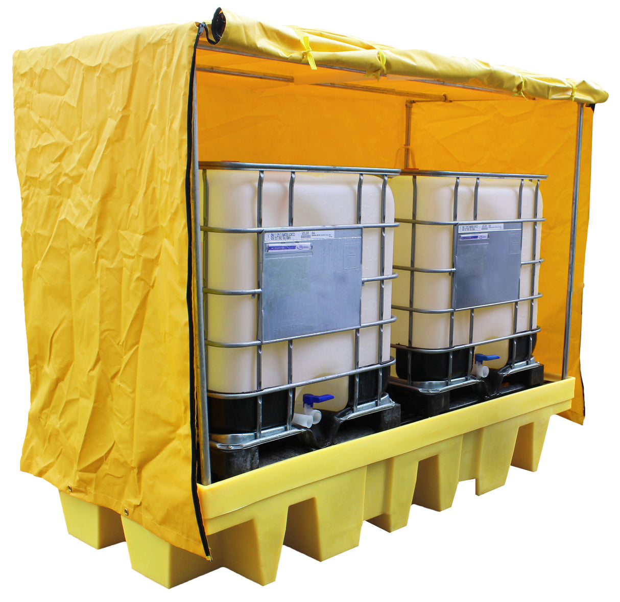 Double IBC Spill Pallet With All Weather Cover