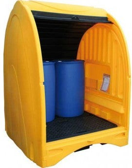 4 Drum Spill Pallet With All Weather Hard Cover