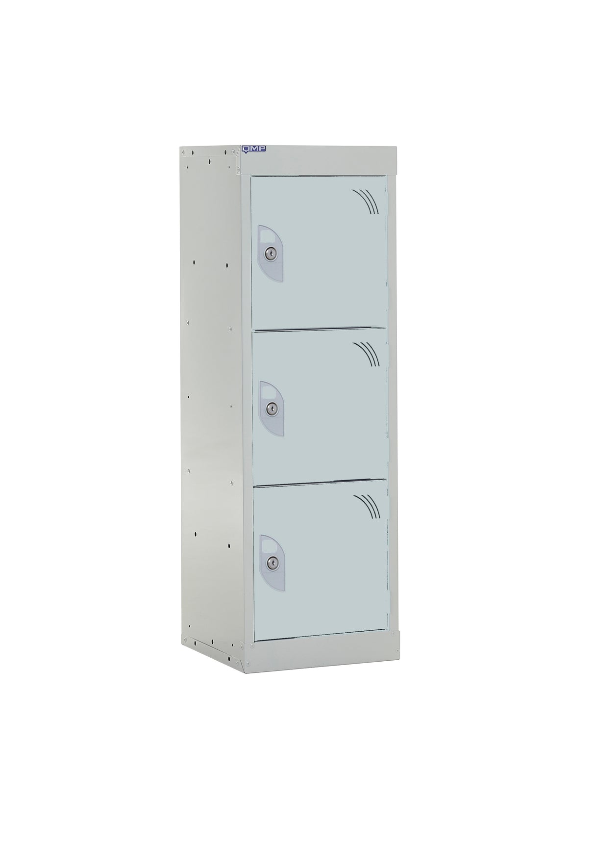 School Locker 955x300x300mm - 3 Compartments - Light Grey
