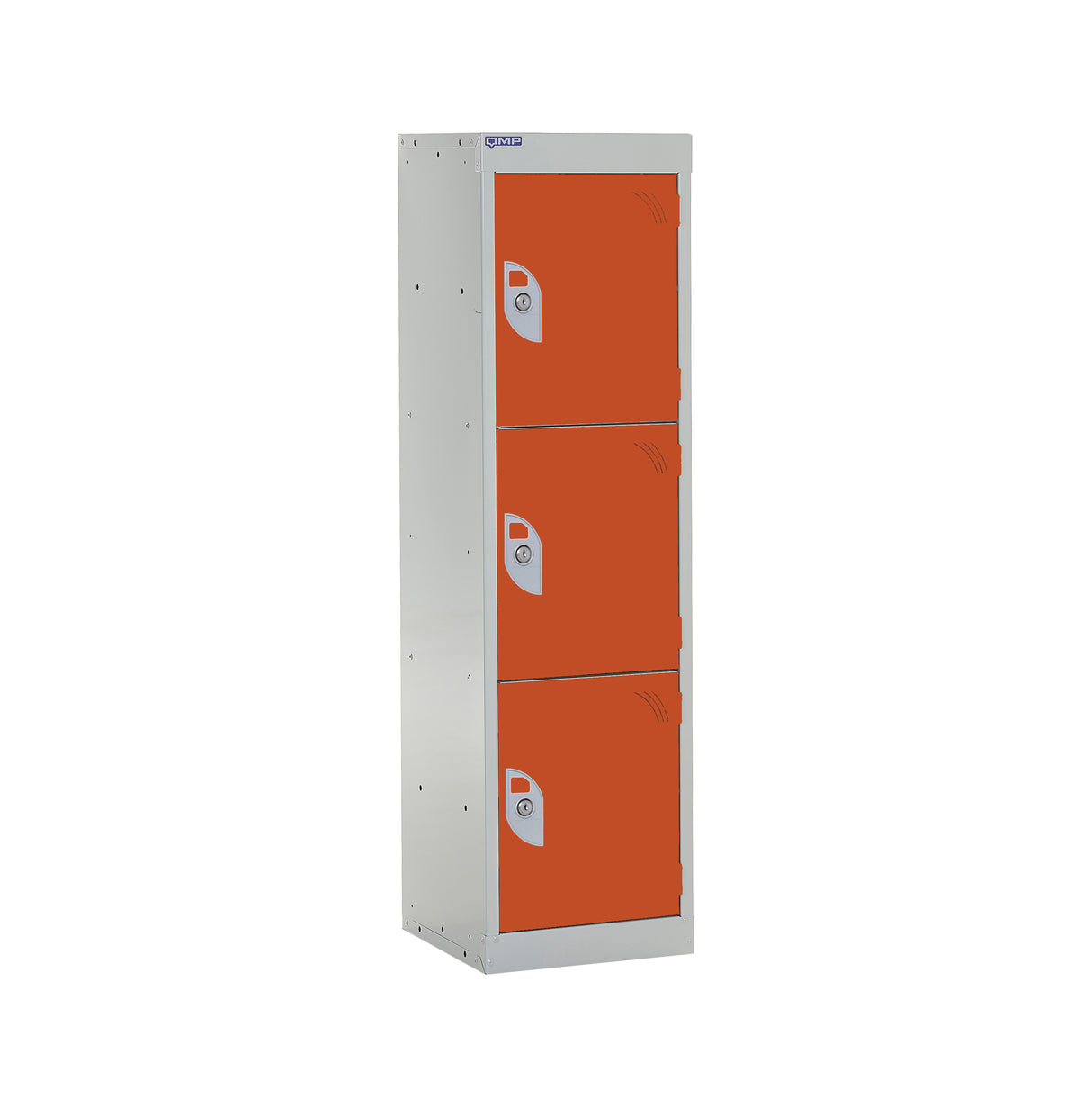 Spectrum School Locker 1235x380x380mm - 3 Compartments - Tangelo Orange
