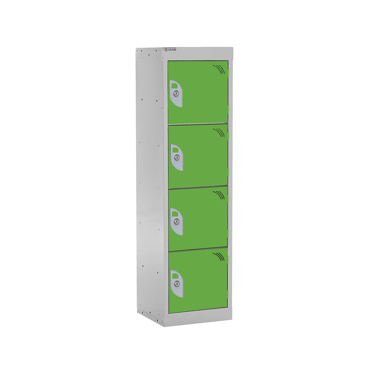 Spectrum School Locker 1235x300x300mm - 4 Compartments - Sublime Lime