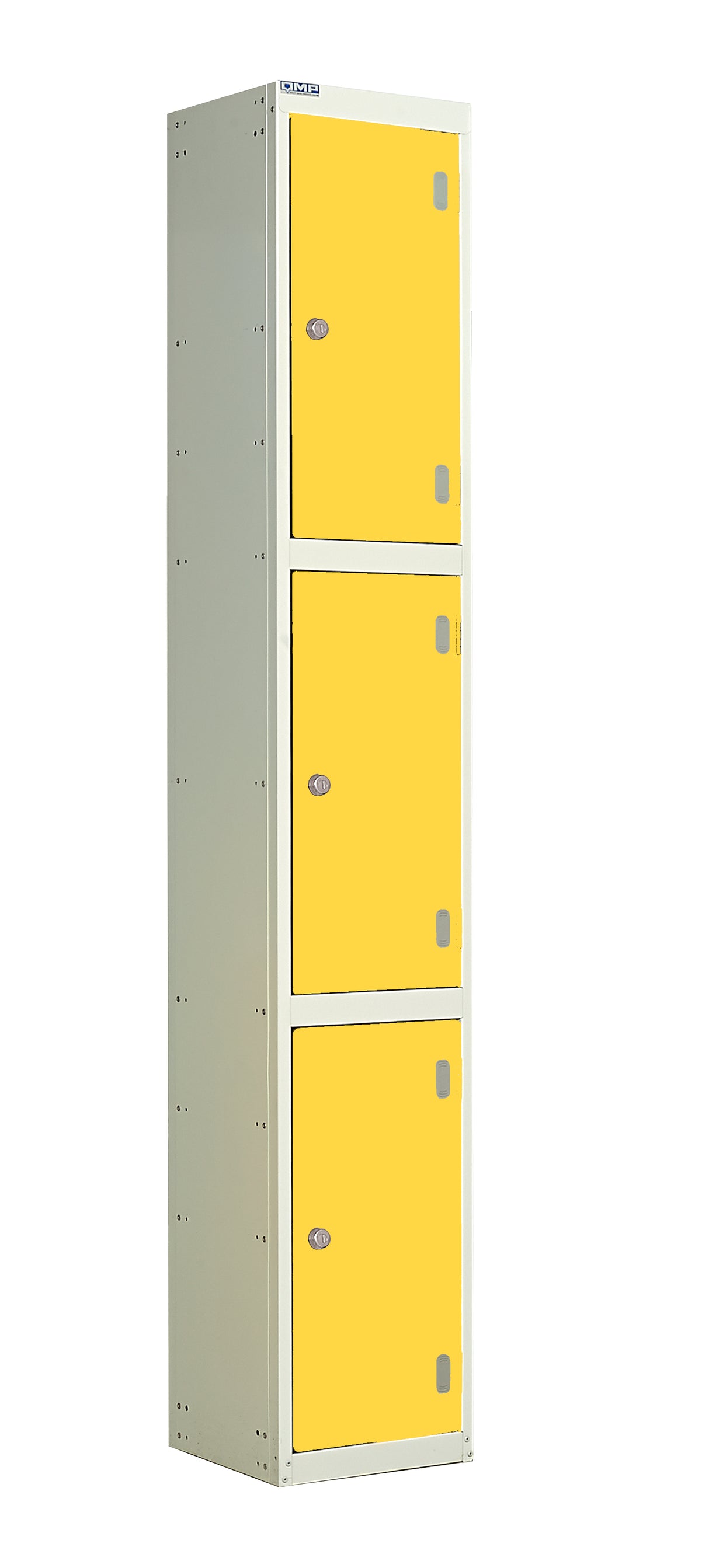 Laminate Door Lockers - 1800x300x300mm 3 Compartments - Spectrum Yellow