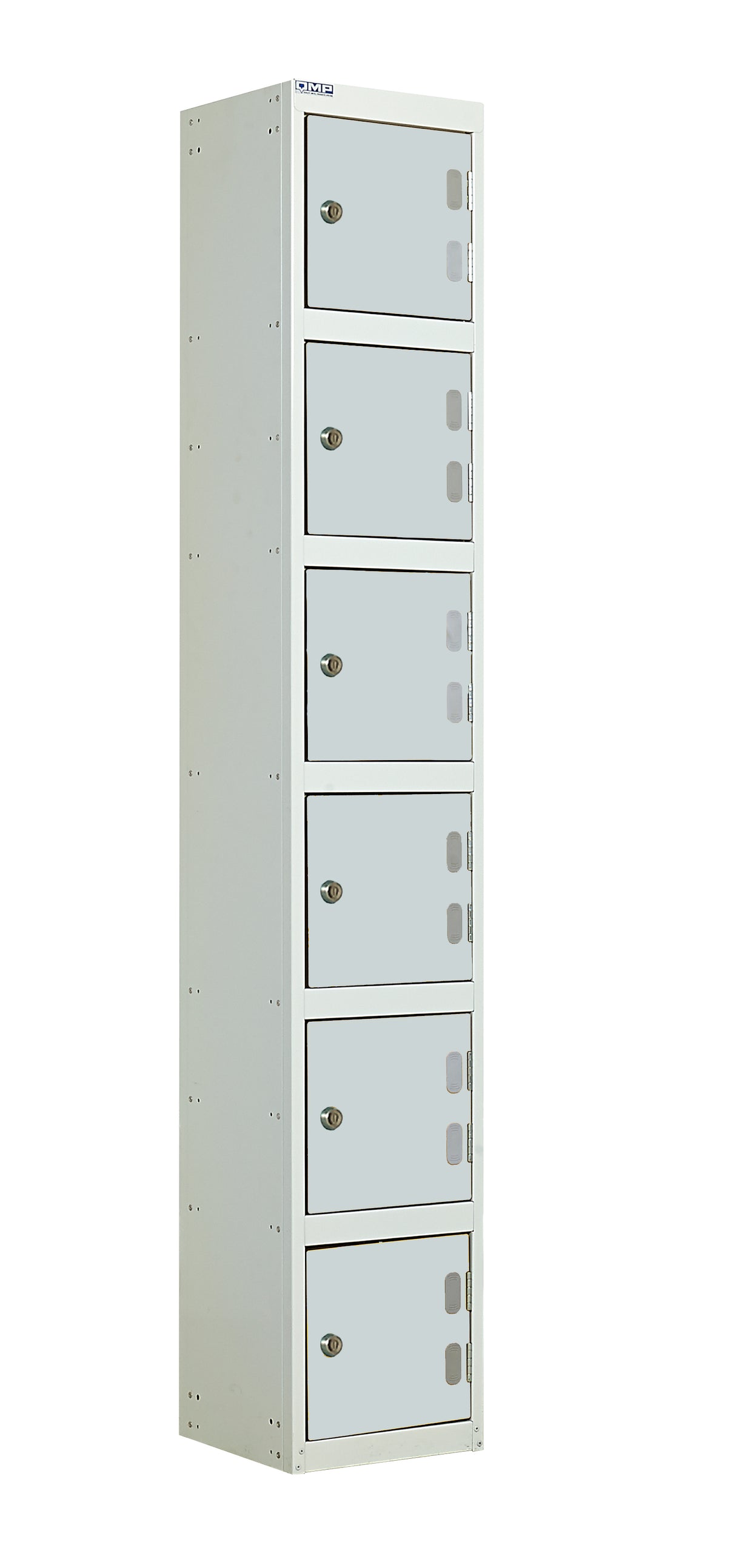 Laminate Door Lockers - 1800x300x450mm 6 Compartments - Light Grey