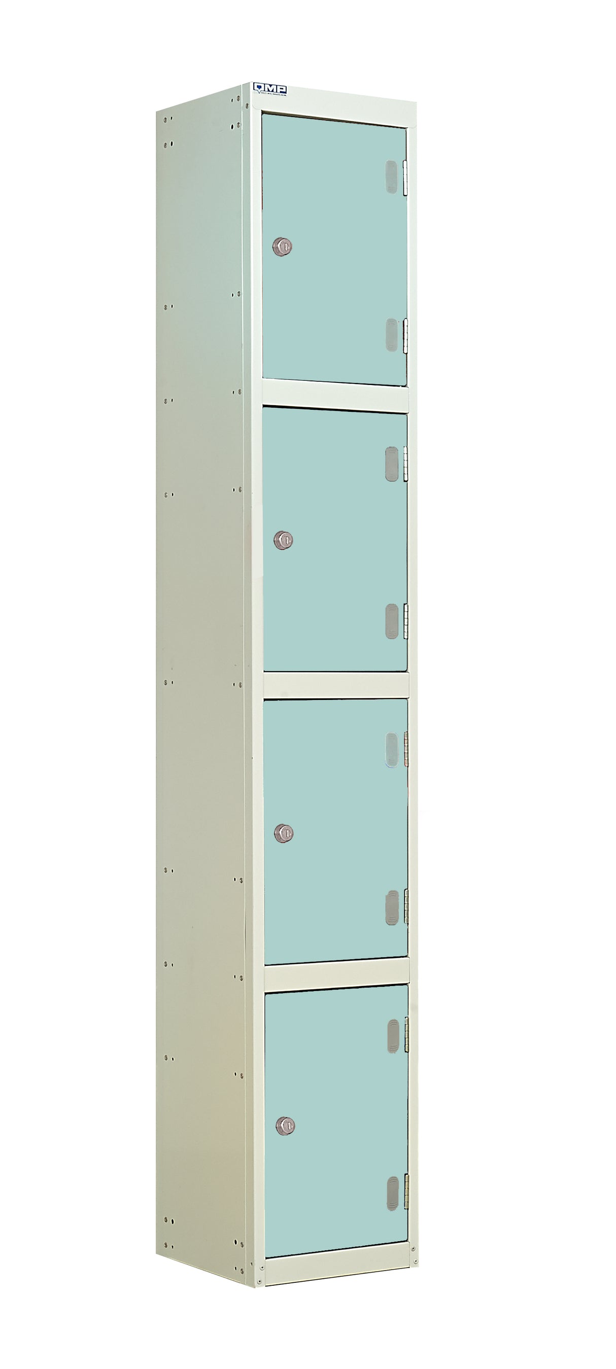 Laminate Splash Lockers - 1800x300x300mm 4 Compartments - Aquamarine