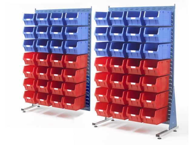 Spacemaster Freestanding Storage Unit Starter Kits - INC 120PK-FD2 Bins (BLUE)