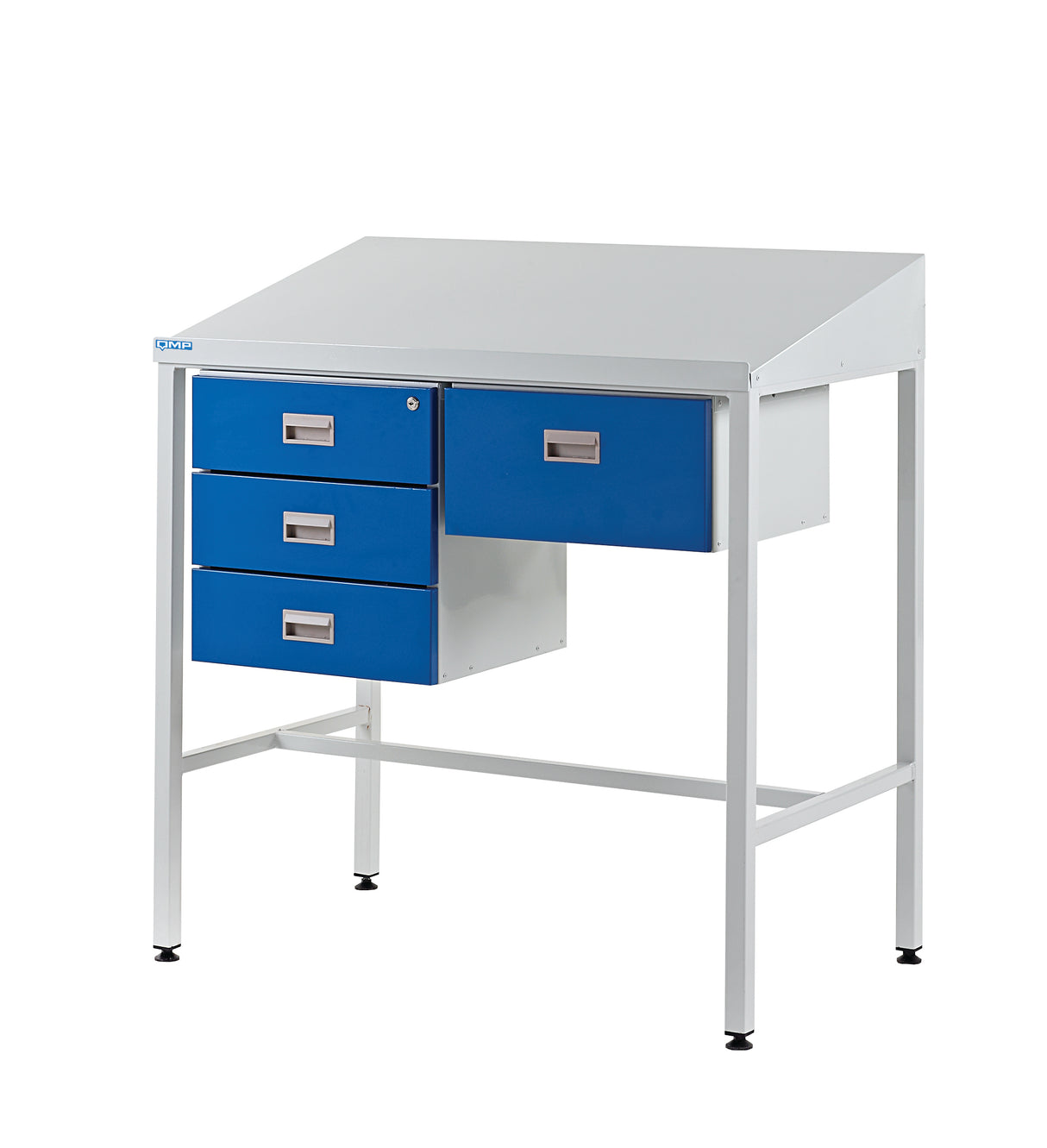 Sloping Top Workstation with Triple Drawer & Single Drawer 1060.1000.600