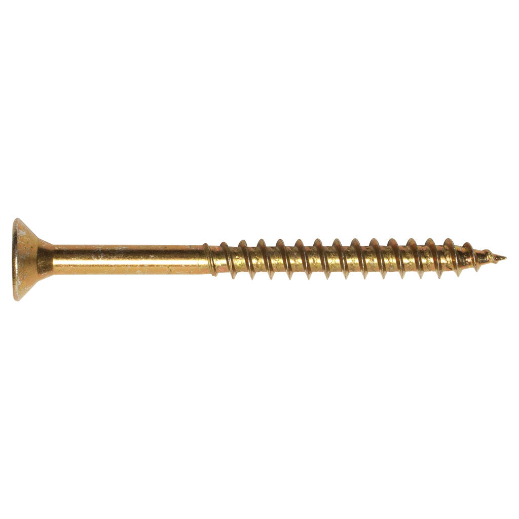 Box - FX1 Woodscrew Pozi Csk, Single Thread (Zinc Yellow)