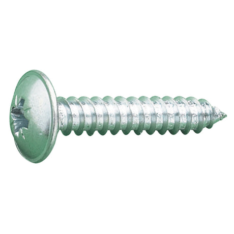 3.5 x 9.5 AB Pozi Flange Self Tap Screw Zinc & Clear (3/8 X 6)  - 1000 box qty