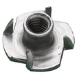 M10 X 13.0mm Pronged Tee Nut      Four Prongs Boxed  - 200 box qty
