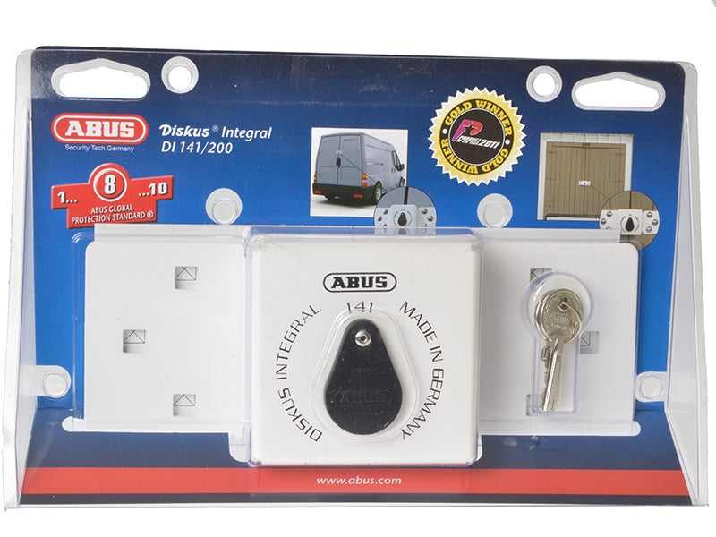 ABUS Mechanical 141/200 Diskus® Integral Van Lock White & 26/70mm Diskus® Padlock