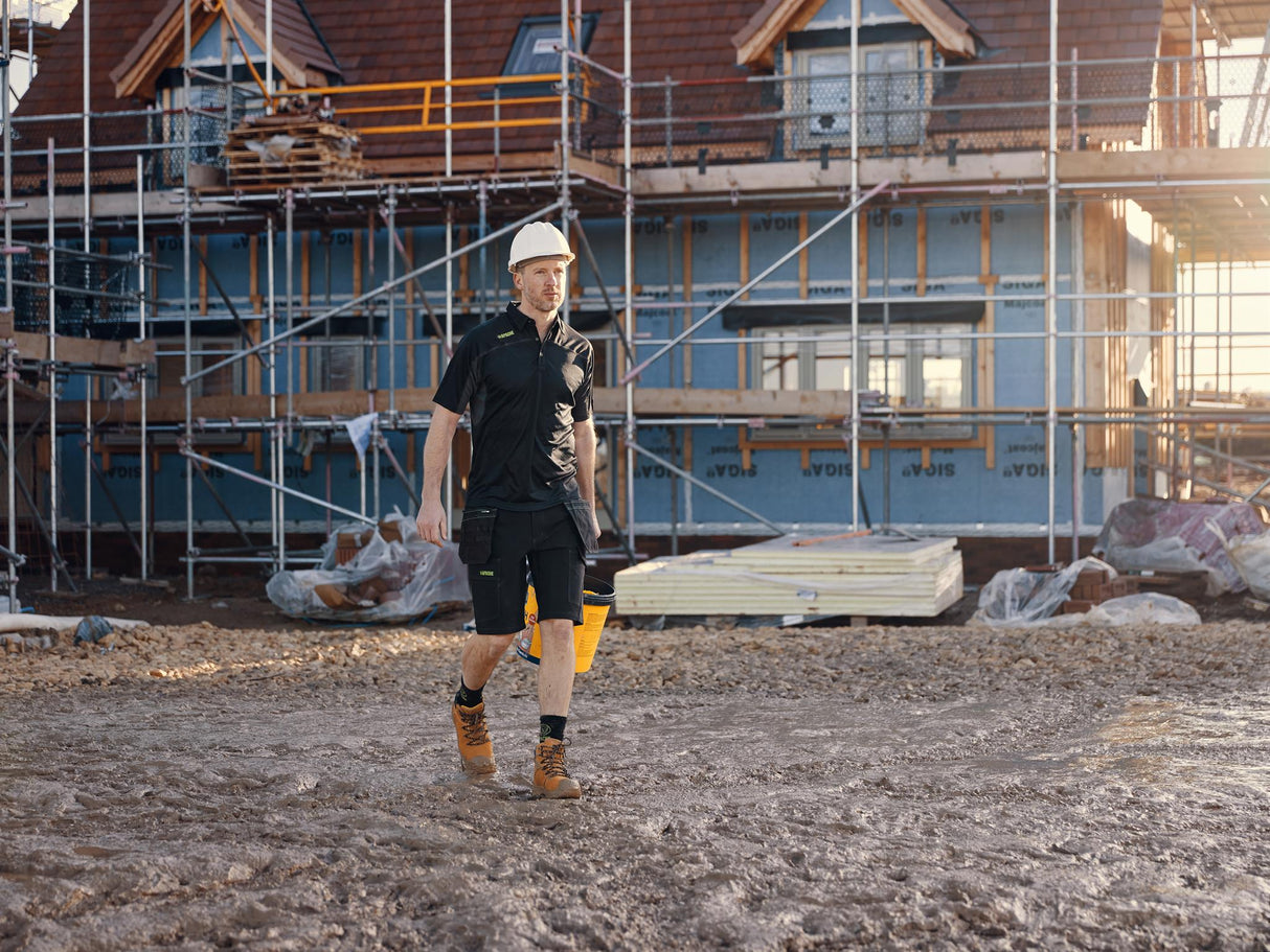 Apache Langley Black Performance Polo Shirt