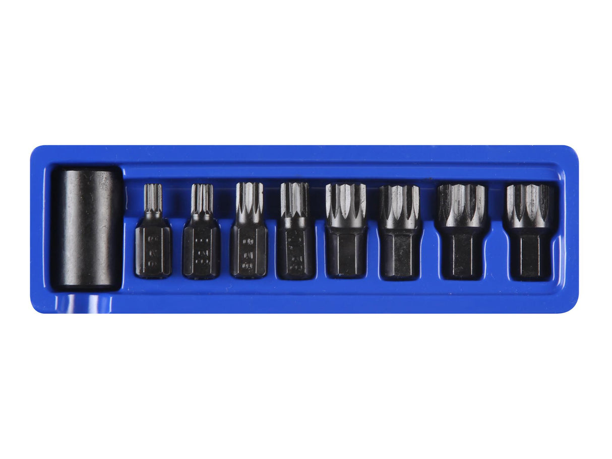 BlueSpot Tools 1/2in Impact Spline Bit Set, 9 Piece