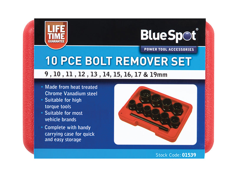 BlueSpot Tools Bolt Remover Set 9-19mm  10 Piece