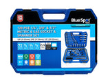 BlueSpot Tools 1/2in, 3/8in & 1/4in Metric Socket Set, 120 Piece