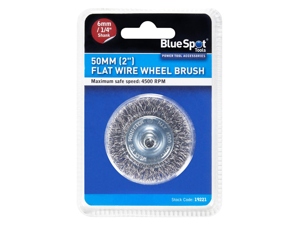 BlueSpot Tools Flat Steel Wire Wheel Brush