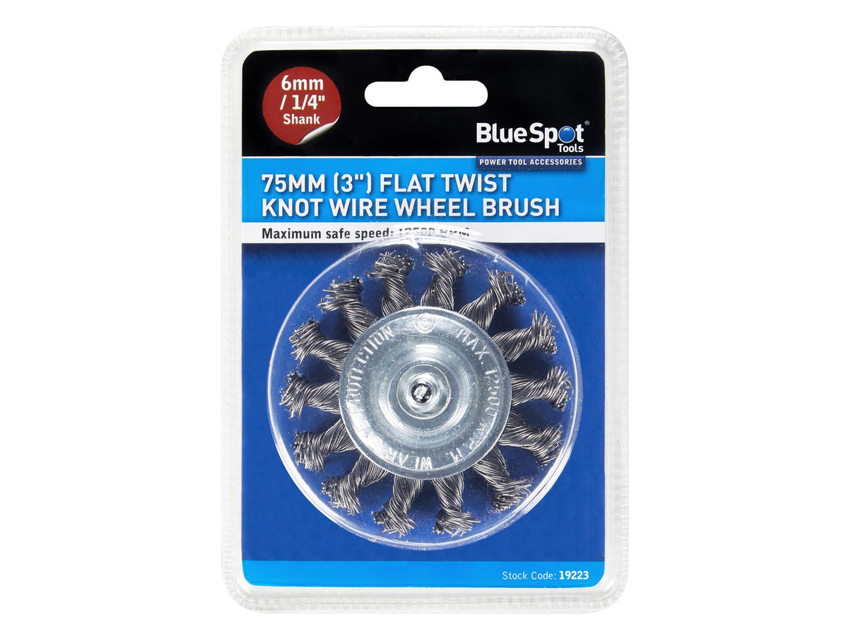 BlueSpot Tools Flat Twist Knot Wire Wheel