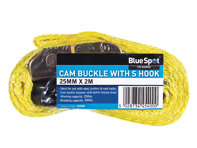 BlueSpot Tools S-Hook Cam Buckle 25mm x 2m
