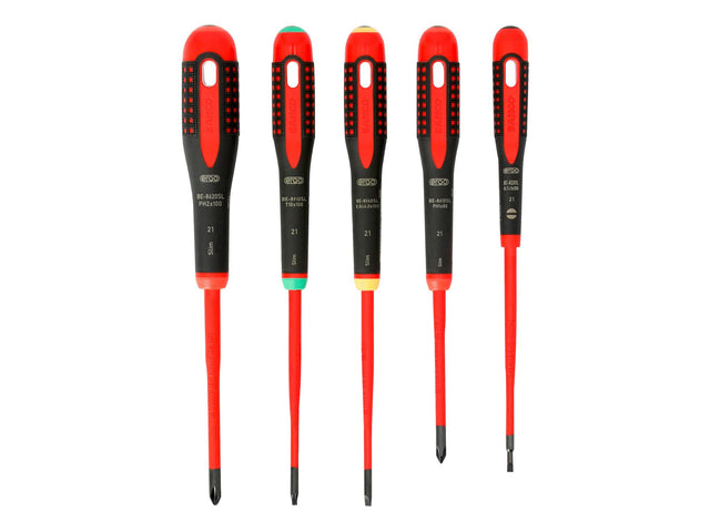 Bahco BE-9871SL ERGO™ Slim VDE Insulated Screwdriver Set, 5 Piece
