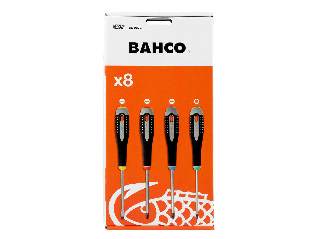 Bahco BE-9872 ERGO Screwdriver Set, 8 Piece