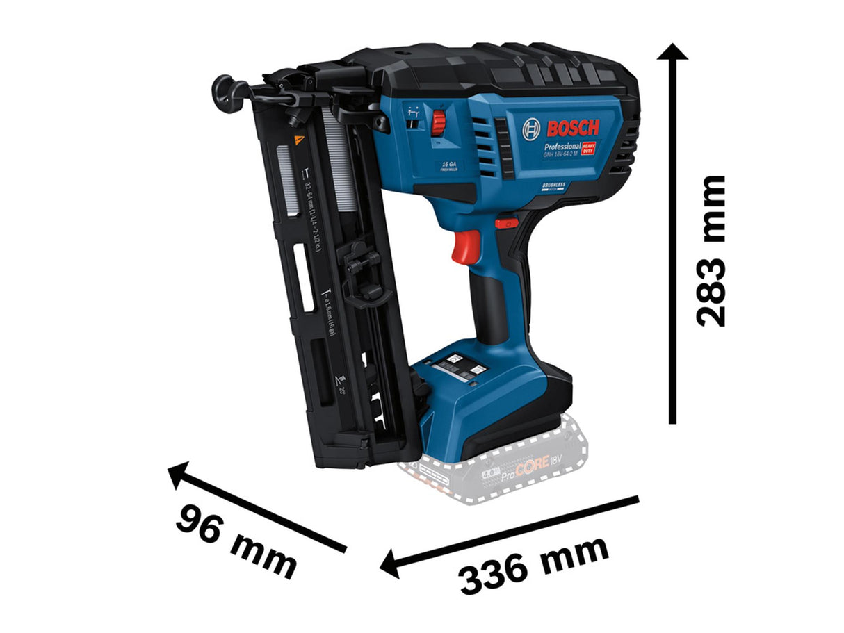 Bosch GNH18V-64-2M BL 16ga Finish Nailer Bare