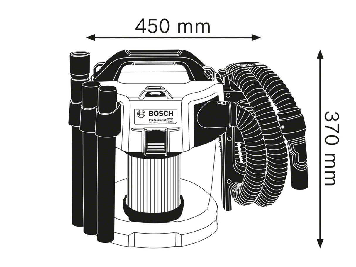 Bosch GAS 18V-10 L Professional L-Class Vacuum 18V Bare Unit