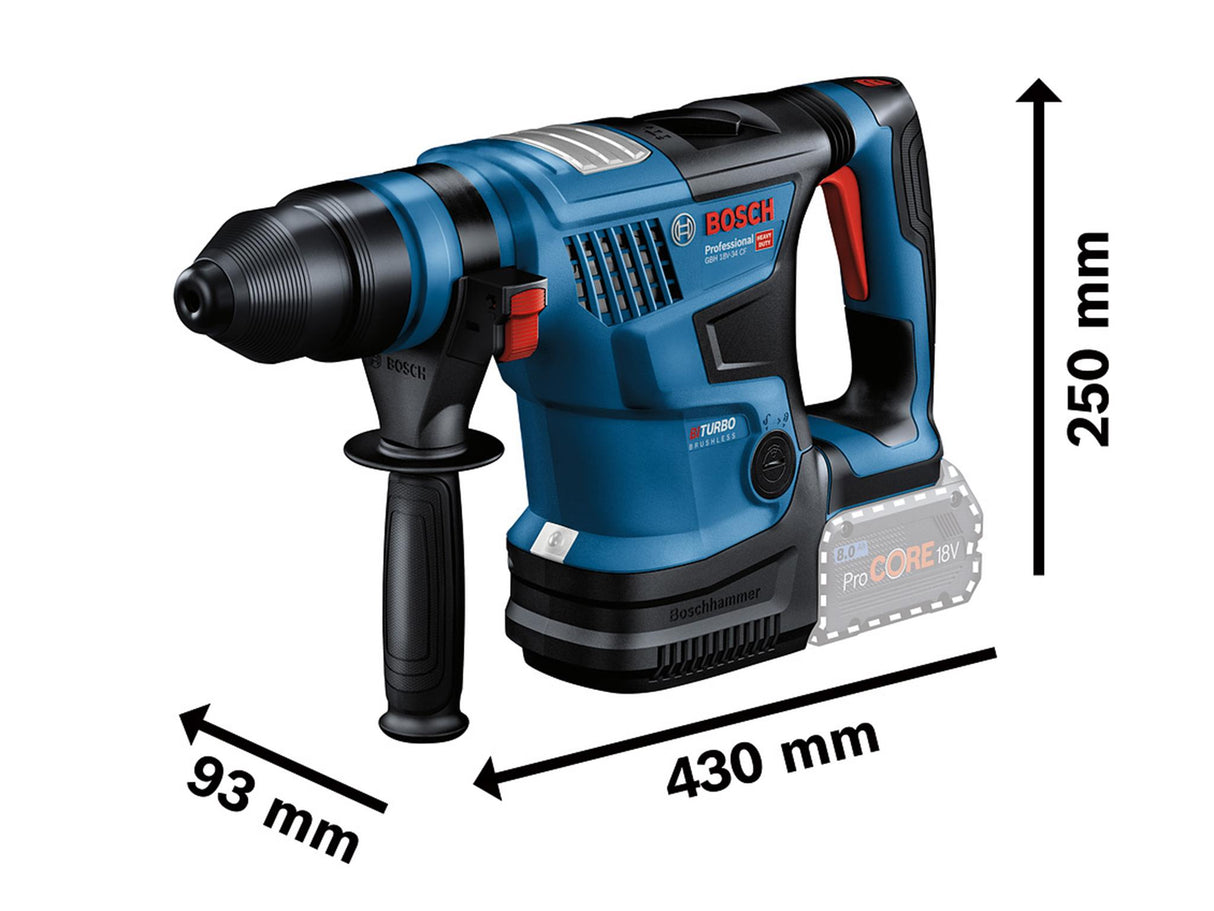 Bosch GBH 18V-34CF Pro BITURBO SDS-Plus Rotary Hammer