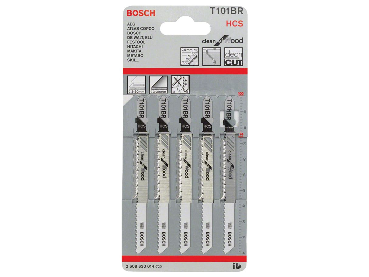 Bosch T101BR Clean for Wood Jigsaw Blades Pack of 5