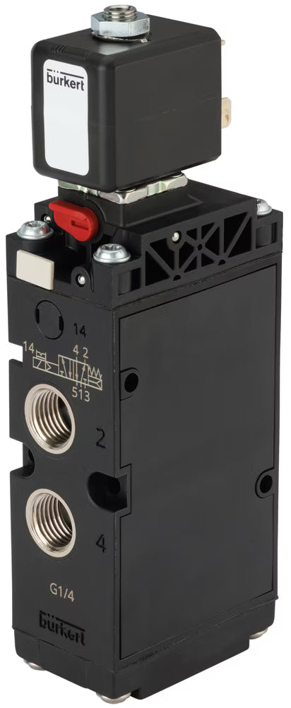 Burkert - Type 6519 - Solenoid valve for pneumatics, 3/2-, 5/2- or 5/3-way pilot-operated