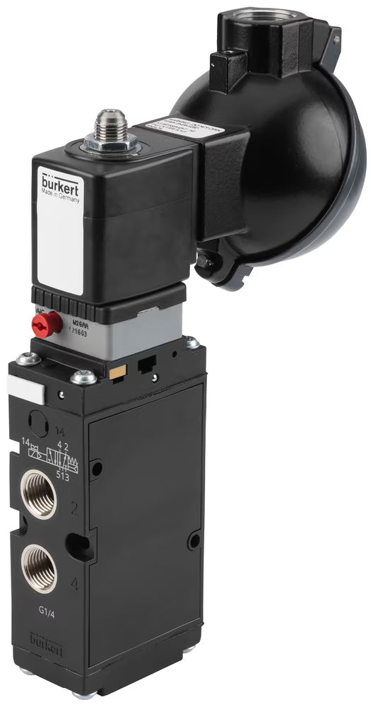 Burkert - Type 6519 - Solenoid valve for pneumatics, 3/2-, 5/2- or 5/3-way pilot-operated