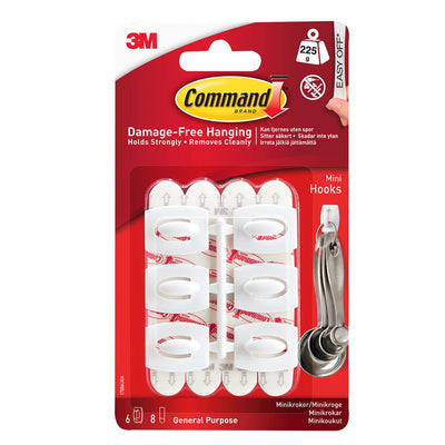 Command White Mini Hooks