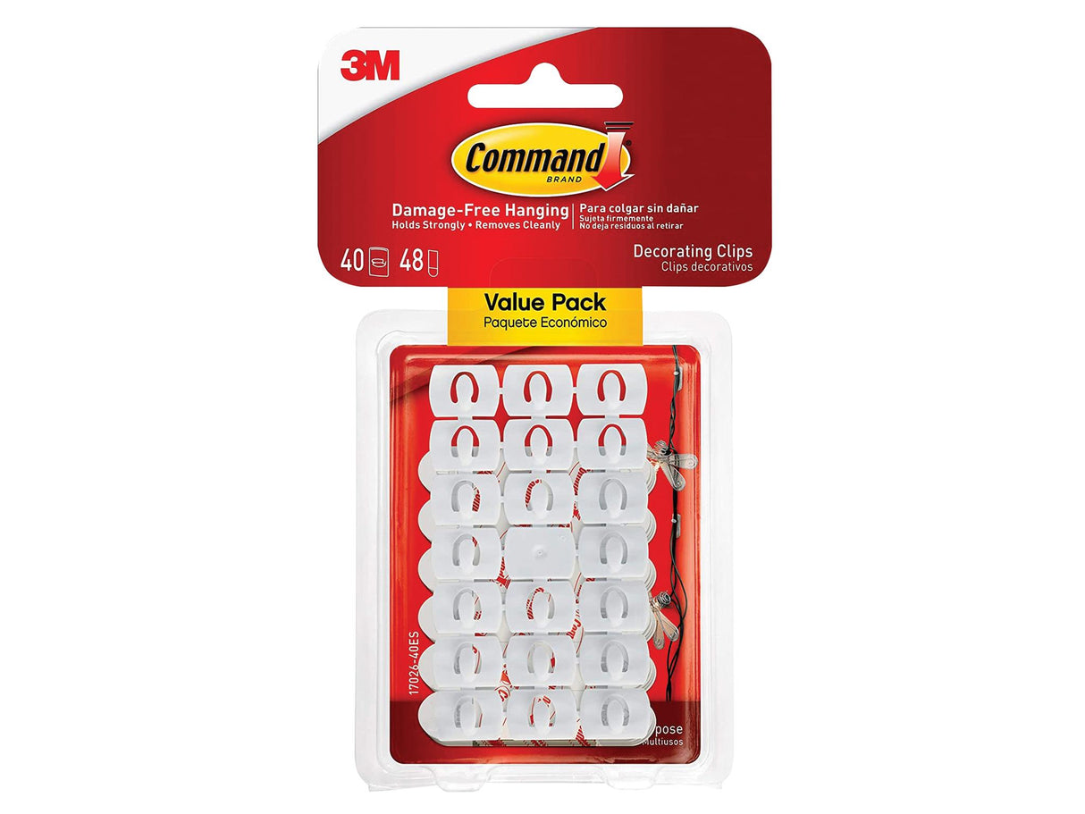 Commandâ„¢ White Decorating Clips (Pack 40)
