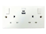 Dencon Switched Socket 2-Gang + 2 USB A/C Ports 13A