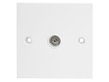 Dencon Single Flush Coax TV Socket White