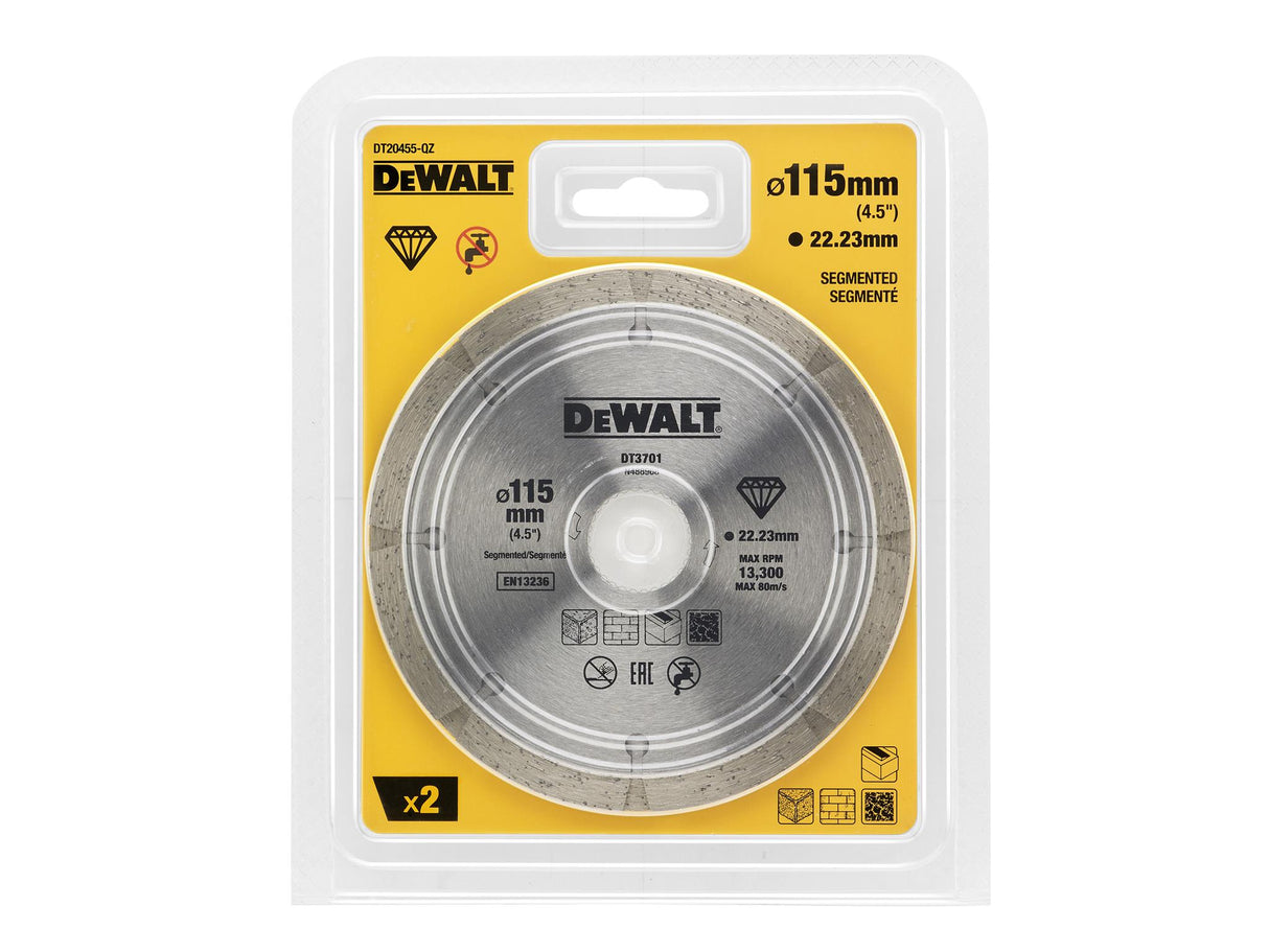 DEWALT Dry Diamond Blade 115mm (2 Pack)