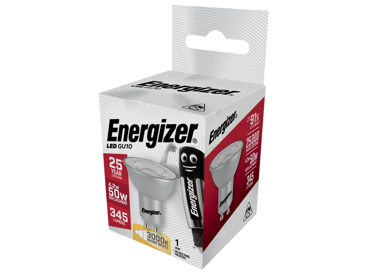 Energizer® LED GU10 HIGHTECH Non-Dimmable Bulb, Warm White 350 lm 5W