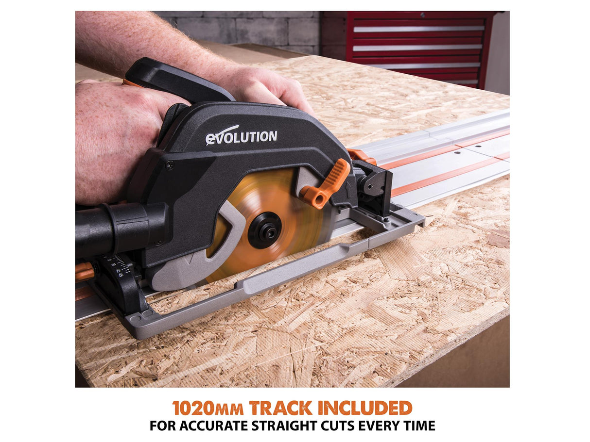 Evolution R185CCSX Circular Track Saw Kit 185mm 1600W 110V