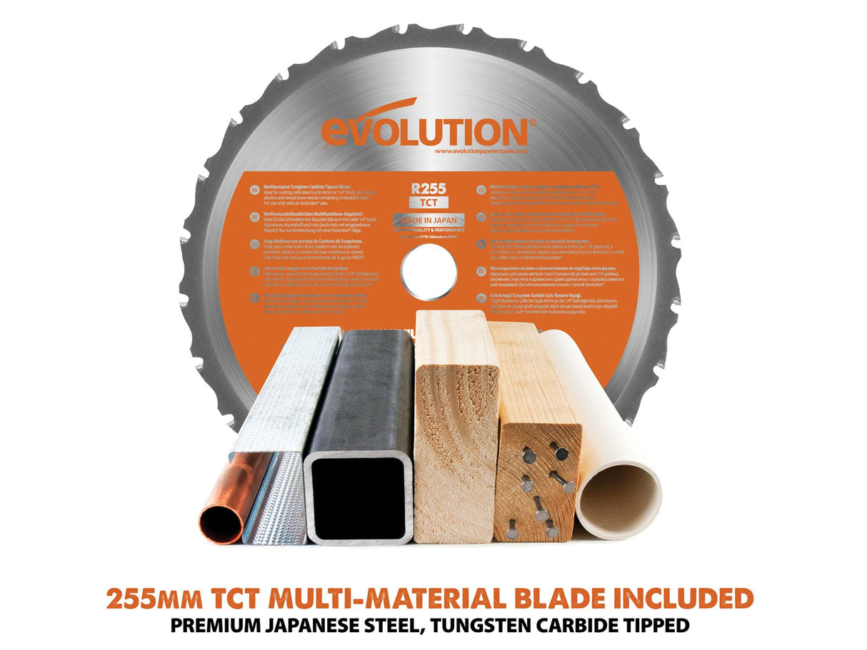 Evolution R255SMS+ Pro Multi-Material Sliding Mitre Saw