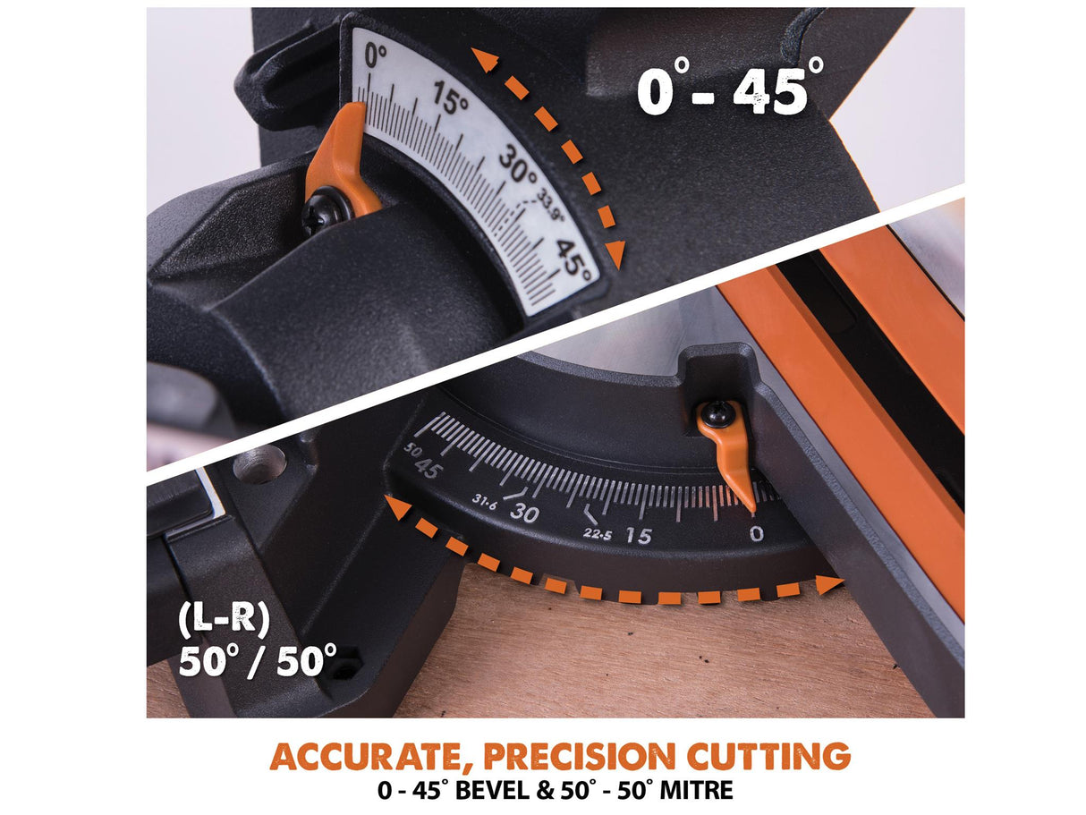 Evolution R255SMS+ Pro Multi-Material Sliding Mitre Saw