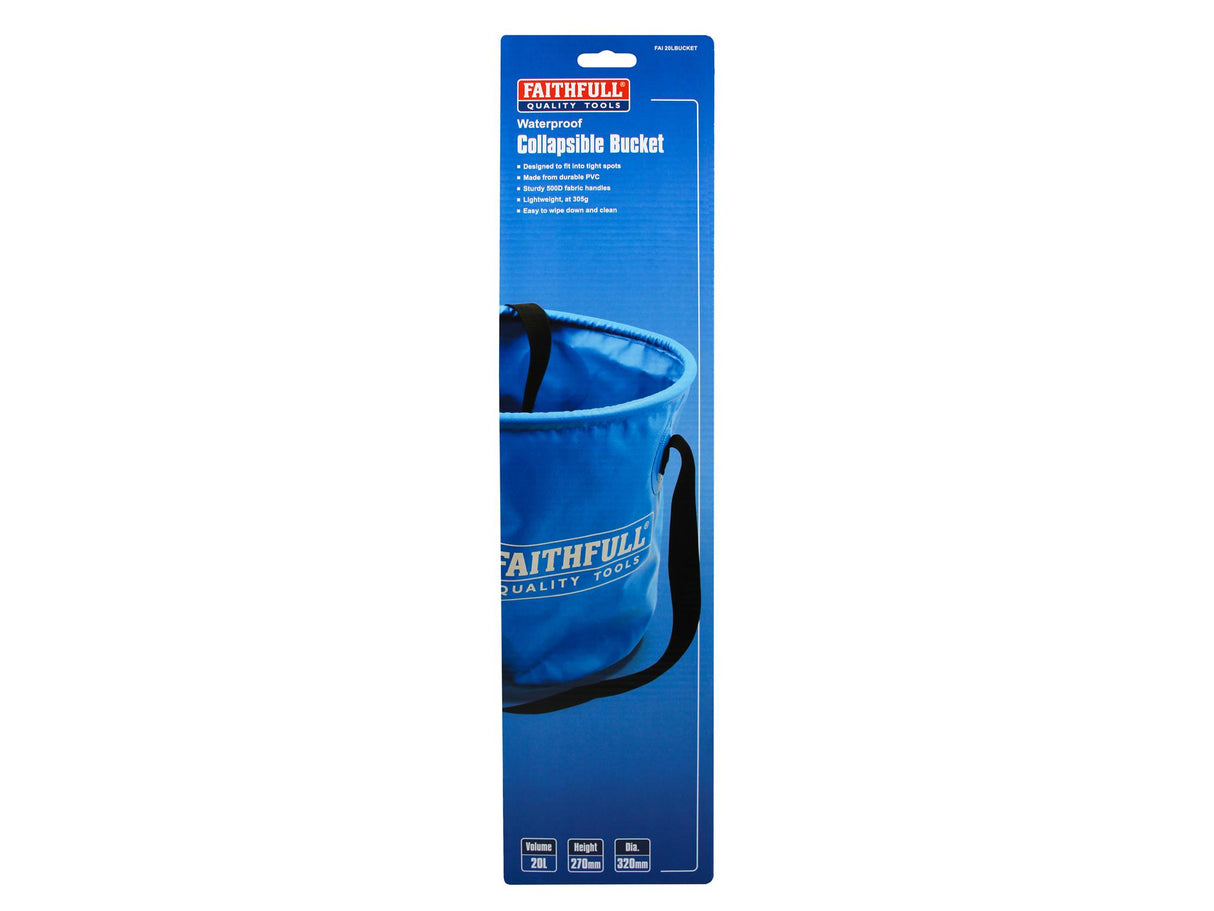 Faithfull Waterproof Collapsible Bucket 20 litre