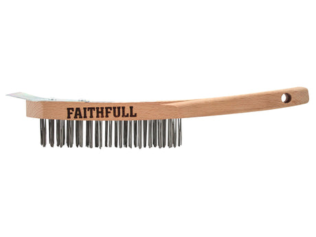 Faithfull Lightweight Scratch Brush with Scraper, Four Row