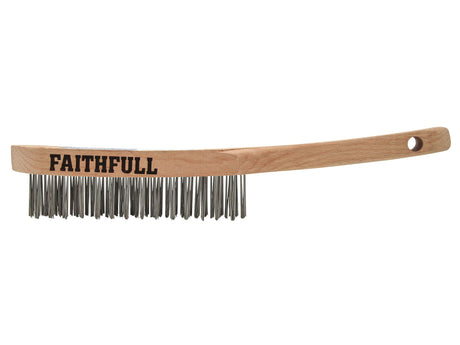 Faithfull Heavy-Duty Stainless Steel Scratch Brush - 3 Row