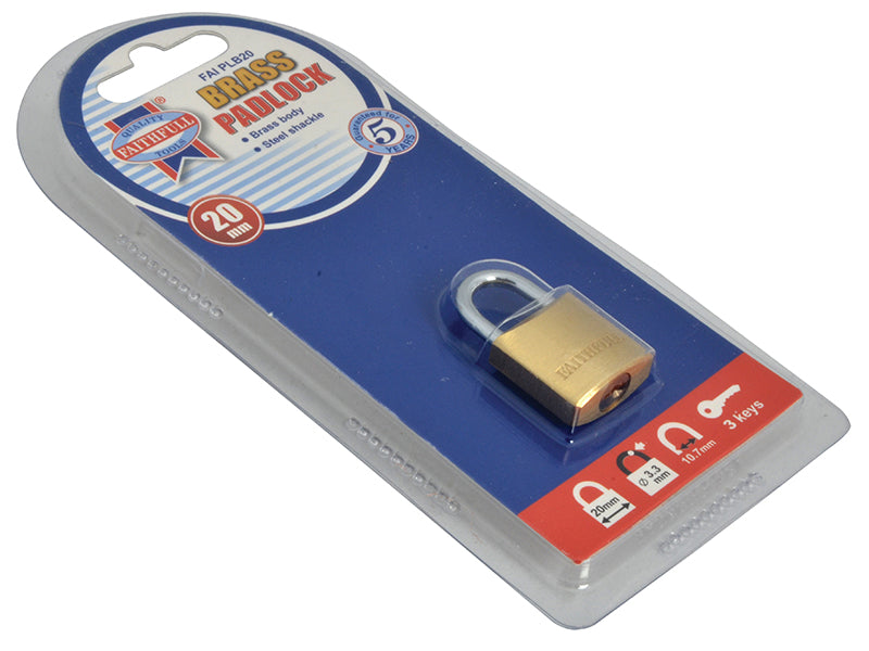 Faithfull Brass Padlock