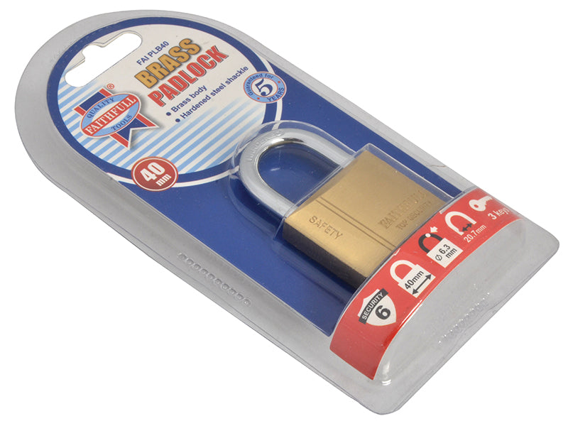 Faithfull Brass Padlock