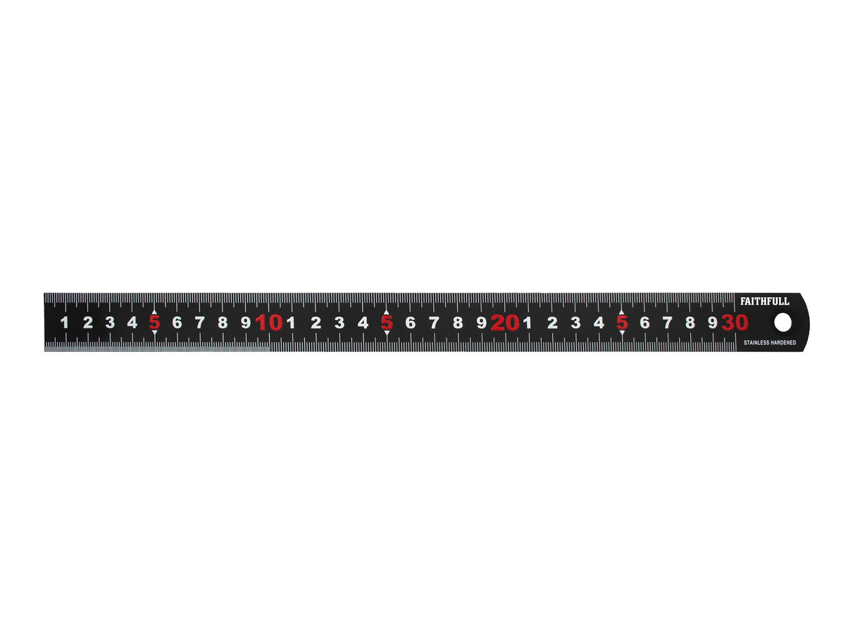 Faithfull Measuring Rules, Matt Black Stainless Steel