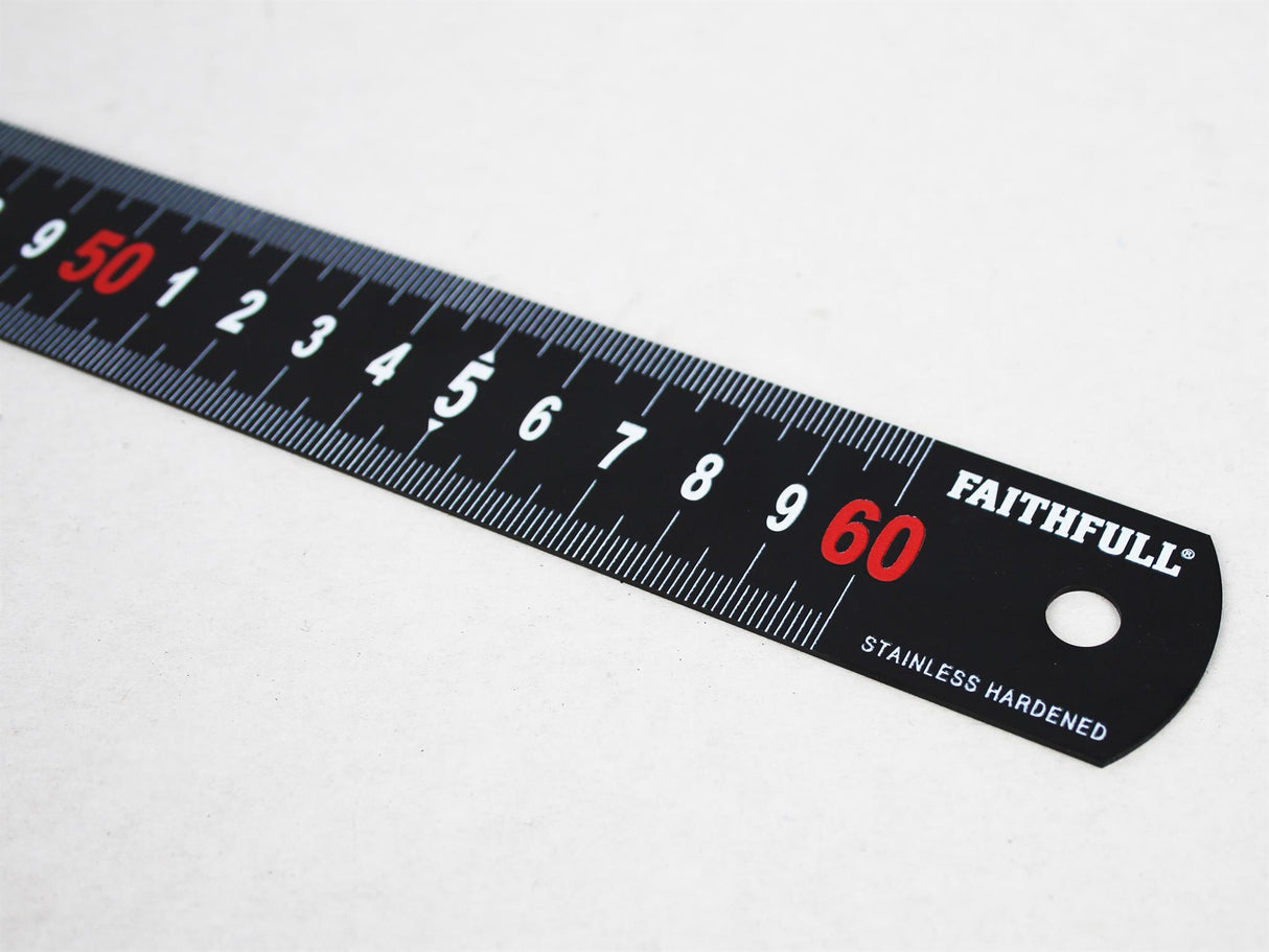 Faithfull Measuring Rules, Matt Black Stainless Steel