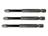 Faithfull Impact Screwdriver Bits, Pozidriv