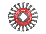 Faithfull X-LOCK Conical Wire Brush 115mm M14x2, 0.50mm Steel Wire