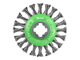 Faithfull X-LOCK Conical Wire Brush 115mm M14x2, 0.50mm Stainless Steel Wire